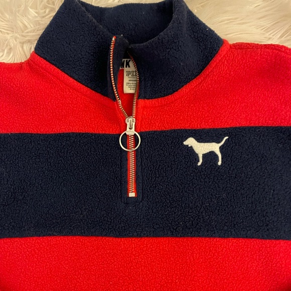 PINK | Striped half zip | Rad & Navy - Picture 3 of 14